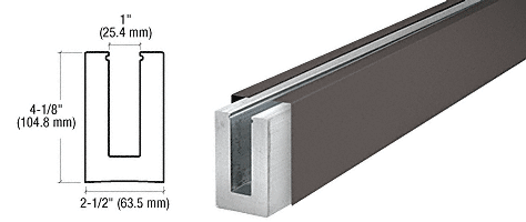 C.R. Laurence CRL Duranodic Bronze Custom Cladding Square Base Shoe for 1/2&quot; Glass | B5SDUC