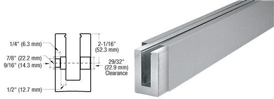C.R. Laurence CRL Brushed Stainless Custom Length Fascia Mount Cladded Square Shoe for 1/2&#39; Glass with 12&quot; CTC Holes | B5SFBSC