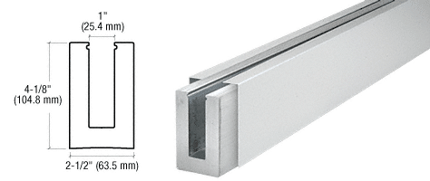 C.R. Laurence CRL Satin Anodized Custom Cladding Square Base Shoe for 1/2&quot; Glass | B5SSAC