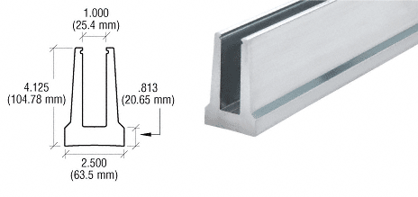 C.R. Laurence CRL Mill AluminumTapered Base Shoe Undrilled - 20 ft Long | B5T20