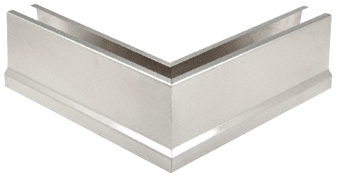 C.R. Laurence CRL Brushed Stainless 12&quot; 90&amp;#186; Mitered Corner Cladding for B5T Series Tapered Base Shoe | B5T90BS