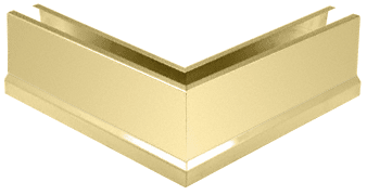 C.R. Laurence CRL Polished Brass 12&quot; 90&amp;#186; Mitered Corner Cladding for B5T Series Tapered Base Shoe | B5T90PB