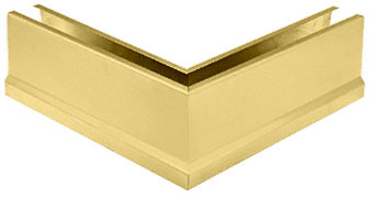 C.R. Laurence CRL Satin Brass 12&quot; 90 Degree Mitered Corner Cladding for B5T Series Tapered Base Shoe | B5T90SB