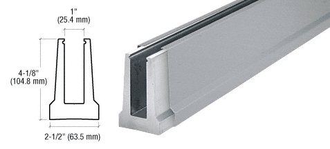 C.R. Laurence CRL Brushed Stainless Custom Cladding Tapered Base Shoe for 1/2&quot; Glass | B5TBSC