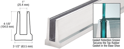 C.R. Laurence CRL Mill AluminumTapered Base Shoe No Holes Custom Length | B5TC