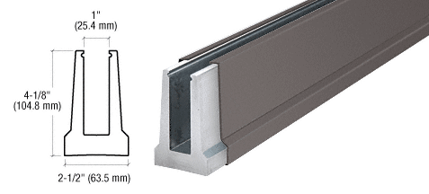 C.R. Laurence CRL Duranodic Bronze Custom Cladding Tapered Base Shoe for 1/2&quot; Glass | B5TDUC