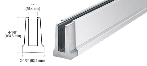 C.R. Laurence CRL Polished Stainless Custom Cladding Tapered Base Shoe for 1/2&quot; Glass | B5TPSC