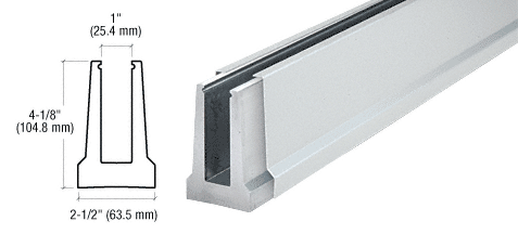 C.R. Laurence CRL Satin Anodized Custom Cladding Tapered Base Shoe for 1/2&quot; Glass | B5TSAC
