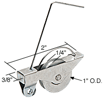 C.R. Laurence CRL Sliding Screen Door Spring Tension Roller 1&quot; Steel Ball Bearing Wheel - Package | B610