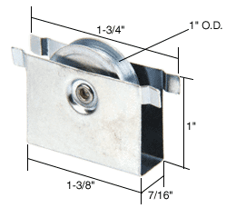 C.R. Laurence CRL Sliding Screen Door Bottom Roller 1&quot; Steel Wheel for Empire &amp; Better-Bilt Doors - Package | B612