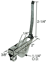 C.R. Laurence CRL Sliding Screen Door Spring Tension Roller 1-1/4&quot; Nylon Wheel - Package | B636