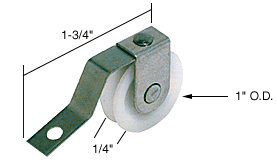 C.R. Laurence Sliding Screen Door Spring Tension Roller for Metal Industries, 1&quot; Diameter Nylon Wheel - Package | B638