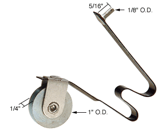 C.R. Laurence CRL Sliding Screen Door Spring Tension Roller 1&quot; Steel B.B. Wheel with Locator Pin - Package | B644