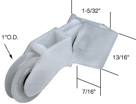 C.R. Laurence CRL Sliding Screen Door Bottom Roller 1&quot; Nylon Wheel for Peachtree Doors - Bulk | B645B