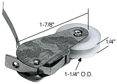 C.R. Laurence CRL Sliding Screen Door Spring Tension Roller 1-1/4&quot; Nylon Wheel - Bulk | B654B