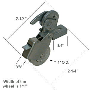 C.R. Laurence CRL Sliding Screen Door Bottom Roller 1&quot; Steel B.B. Wheel - Package | B663