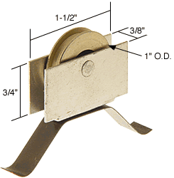 C.R. Laurence CRL Sliding Screen Door Spring Tension Roller 1&quot; Steel B.B. Wheel for Keller Doors - Package | B678