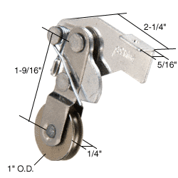 C.R. Laurence CRL Sliding Screen Door Bottom Roller 1&quot; Steel B.B. Wheel - Package | B679
