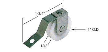 C.R. Laurence CRL Sliding Screen Door Spring Tension Roller for Metal Industries, 1&quot; Diameter Nylon B.B. Wheel - Package | B687