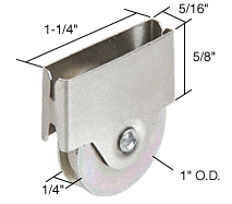 C.R. Laurence Sliding Screen Door Bottom Roller for Columbia Door, 1&quot; Steel Whees - Package | B696