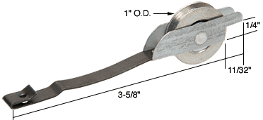 C.R. Laurence CRL Sliding Screen Door Spring Tension Roller, 1&quot; Steel Wheel for Columbia Uni-Fit Doors - Package | B704