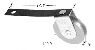 C.R. Laurence CRL Sliding Screen Door Spring Tension 1&quot; Steel Ball Bearing Center Groove Roller | B711