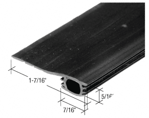 C.R. Laurence 84&quot; Black Vinyl Adjustable Width Bug Strip, 1-7/16&quot; Max Width | B716