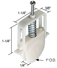 C.R. Laurence Sliding Screen Door Bottom Roller 1&quot; Nylon BB Wheel for Columbia Doors | B719