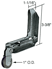 C.R. Laurence Stamped Galvanized Steel Sliding Screen Door Corner Roller Assembly 1&quot; Steel Roller for Metal Industries | B727