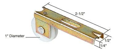 C.R. Laurence CRL Sliding Screen Door Roller with 1&quot; Nylon Wheel for Thermo-Tech Doors - Package | B728