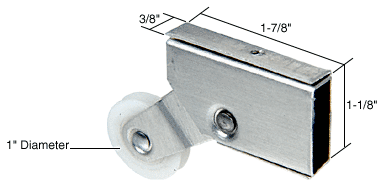 C.R. Laurence CRL Sliding Screen Door Roller With 1&quot; Nylon Wheel 3/8&quot; Wide Housing - Package | B734