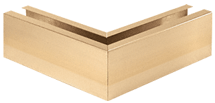 C.R. Laurence CRL Polished Brass 12&quot; 90&amp;#186; Mitered Corner Cladding for B7S Series Heavy-Duty Square Base Shoe | B7S90PB