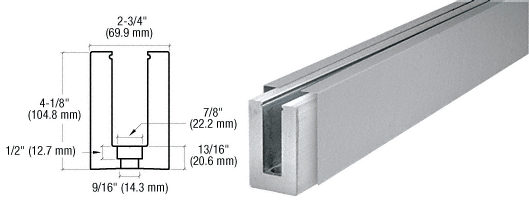 C.R. Laurence CRL Brushed Stainless Custom Square Heavy-Duty Base Shoe Drilled With Hole Pattern D | B7SDBSC