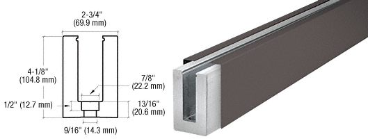 C.R. Laurence CRL Duranodic Bronze Custom Square Heavy-Duty Base Shoe Drilled With Hole Pattern D | B7SDDUC