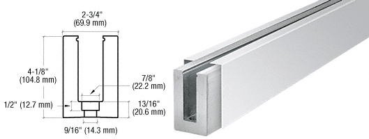C.R. Laurence CRL Polished Stainless Custom Square Heavy-Duty Base Shoe Drilled With Hole Pattern D | B7SDPSC