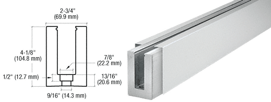 C.R. Laurence CRL Satin Anodized Custom Square Heavy-Duty Base Shoe Drilled With Hole Pattern D | B7SDSAC