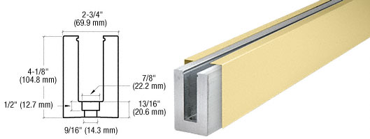 C.R. Laurence CRL Satin Brass B7S Series Custom Square Heavy-Duty Base Shoe Drilled With Hole Pattern D | B7SDSBC