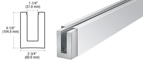 C.R. Laurence CRL Polished Stainless Custom Square Heavy-Duty Base Shoe for 3/4&quot; Glass | B7SPSC