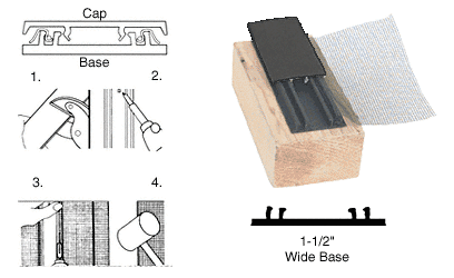 C.R. Laurence CRL 1-1/2&quot; Black Screen Tight Base 96 in - Pack of 5  | BAS188