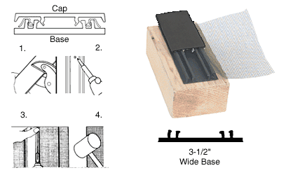 C.R. Laurence CRL 3-1/2&quot; Black Screen Tight Base 96 in - Pack of 5 | BAS388