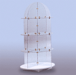 C.R. Laurence CRL Tempered Glass Rotating Display with White Base | BB1101W