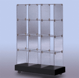 C.R. Laurence CRL Tempered Glass 12-Cube Display with Black Base | BB1103BL