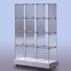 C.R. Laurence CRL Tempered Glass 12-Cube Display with White Base | BB1103W