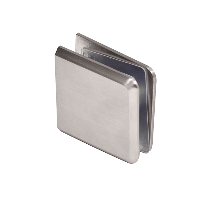 CRL Brushed Nickel Beveled Hole-in-Glass Style Wall Mount Heavy-Duty Glass Clamp
 | BCU4BN