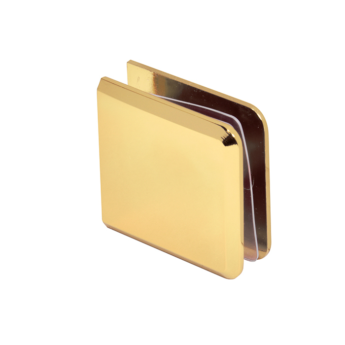 CRL Brass Beveled Hole-in-Glass Style Wall Mount Heavy-Duty Glass Clamp
 | BCU4BR