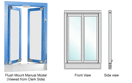C.R. Laurence CRL Custom Size and Finish Manual Flush Mount Bi-Fold Service Window | BFW1C