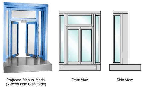 C.R. Laurence CRL Custom Fabricated Size and Finish Manual Projected Bi-Fold Service Window | BFW2C