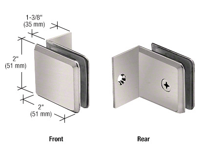 CRL Brushed Nickel Fixed Panel Beveled Clamp With Small Leg | BGC037BN
