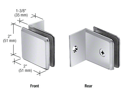 CRL Polished Chrome Fixed Panel Beveled Clamp With Small Leg | BGC037CH