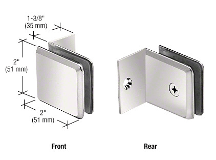 CRL Polished Nickel Fixed Panel Beveled Clamp With Small Leg | BGC037PN